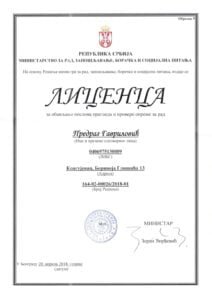 Licenca - Pregled i provera opreme za rad - Predrag Gavrilovic